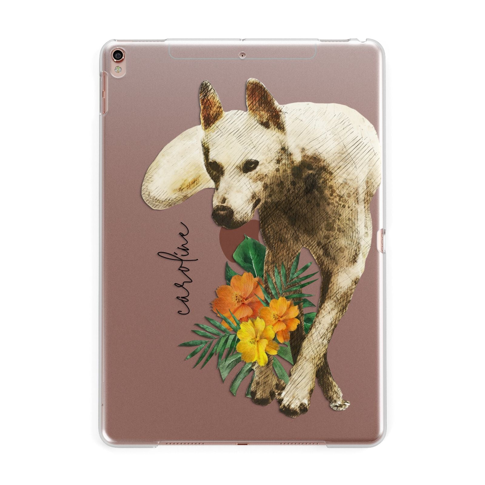 Personalised Wolf Apple iPad Rose Gold Case