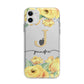 Personalised Yellow Flowers Apple iPhone 11 in White with Bumper Case