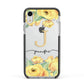 Personalised Yellow Flowers Apple iPhone XR Impact Case Black Edge on Silver Phone