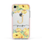 Personalised Yellow Flowers Apple iPhone XR Impact Case Pink Edge on Silver Phone