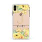 Personalised Yellow Flowers Apple iPhone Xs Max Impact Case White Edge on Gold Phone