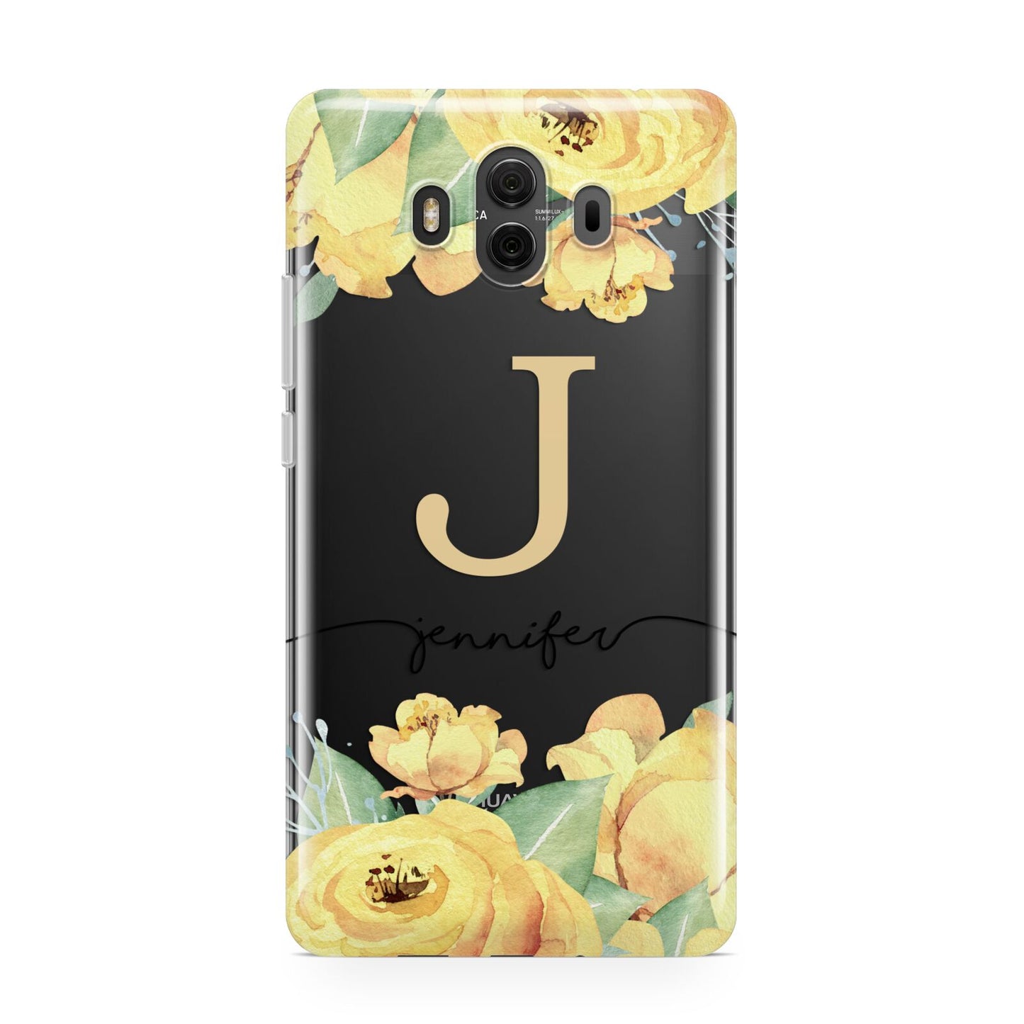 Personalised Yellow Flowers Huawei Mate 10 Protective Phone Case