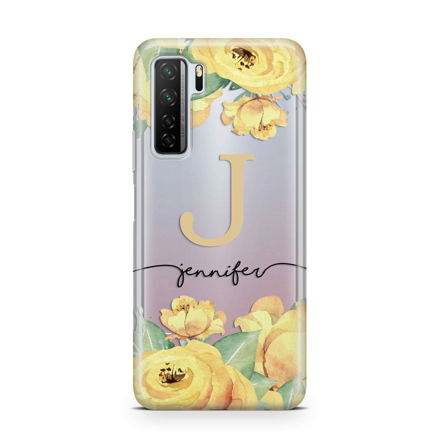 Personalised Yellow Flowers Huawei P40 Lite 5G Phone Case