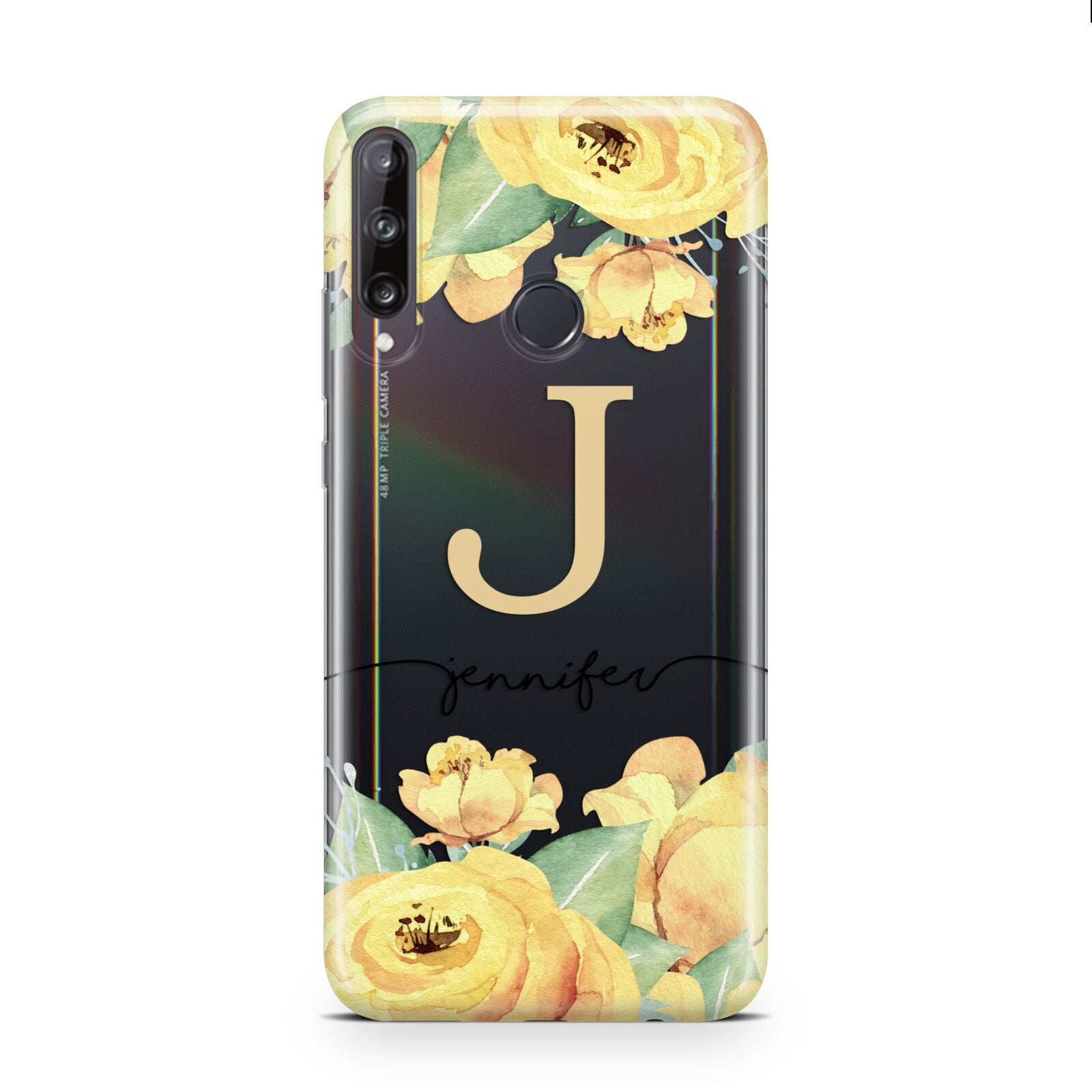 Personalised Yellow Flowers Huawei P40 Lite E Phone Case