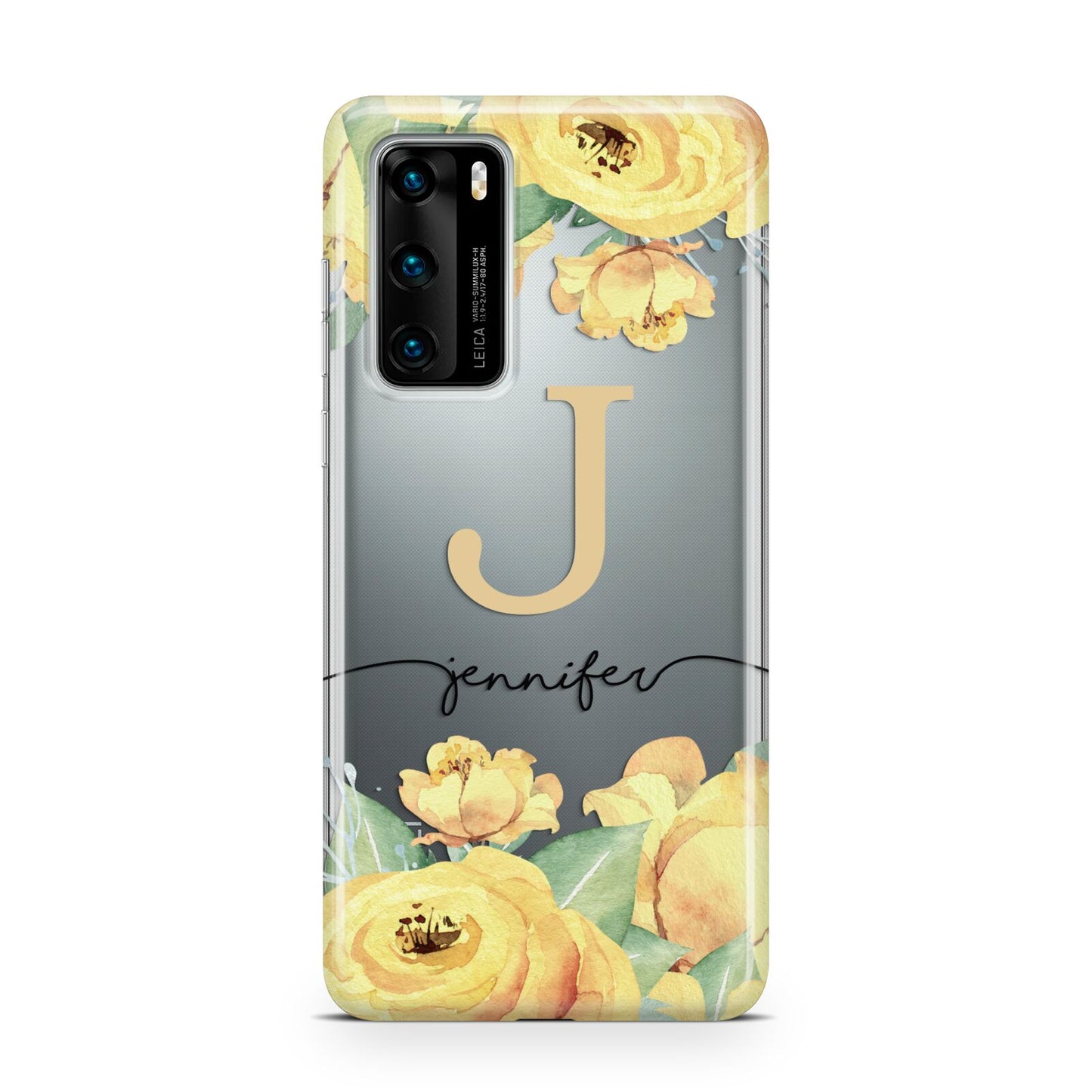 Personalised Yellow Flowers Huawei P40 Phone Case