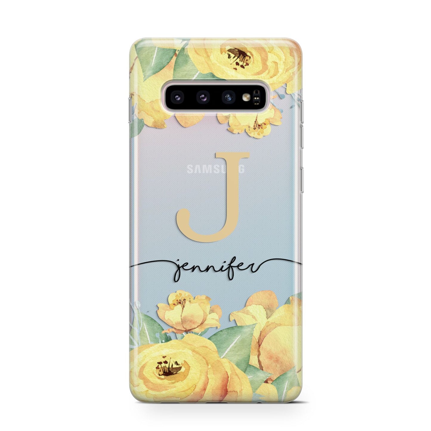 Personalised Yellow Flowers Protective Samsung Galaxy Case