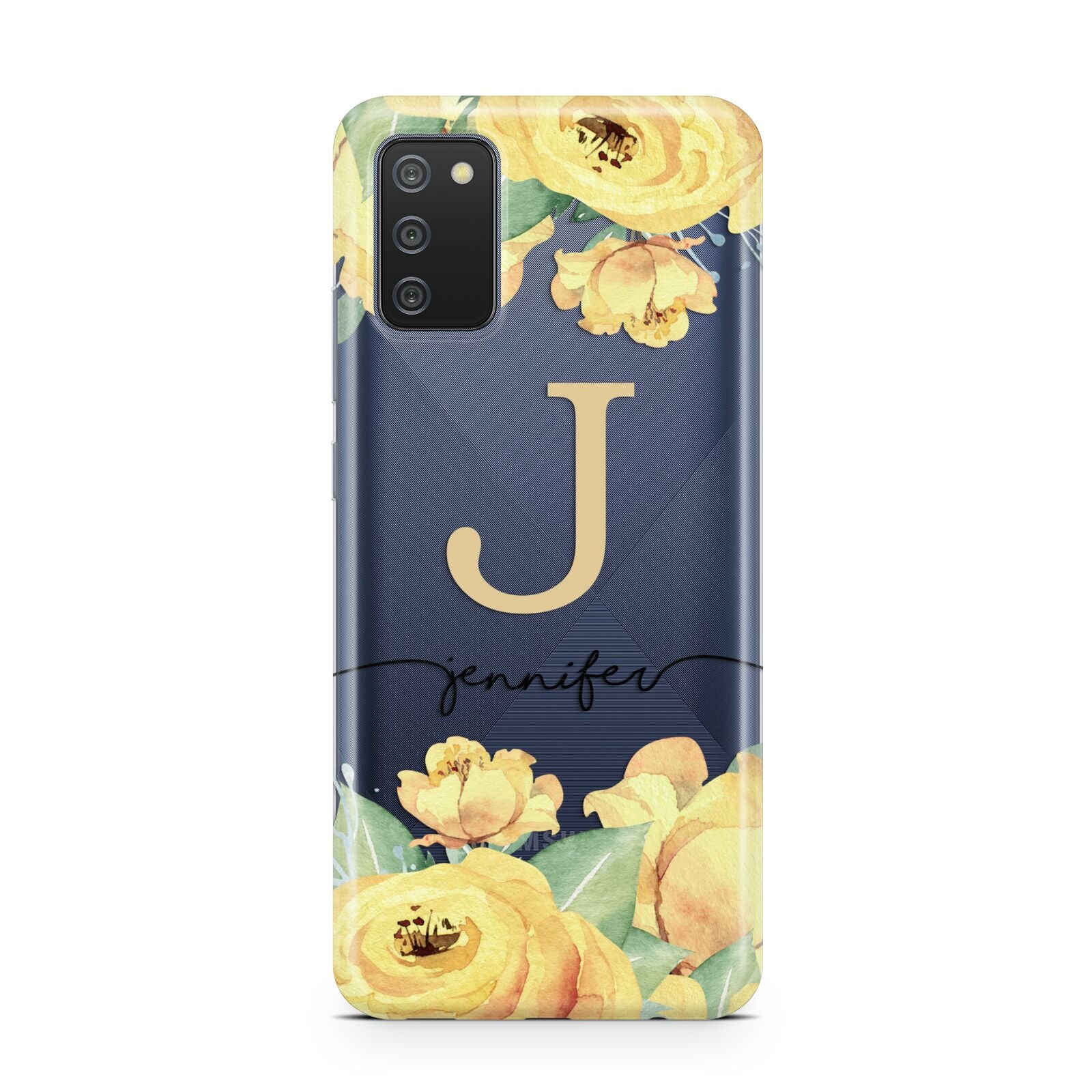 Personalised Yellow Flowers Samsung A02s Case