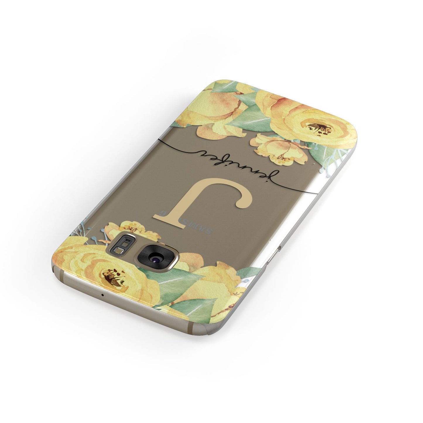 Personalised Yellow Flowers Samsung Galaxy Case Front Close Up