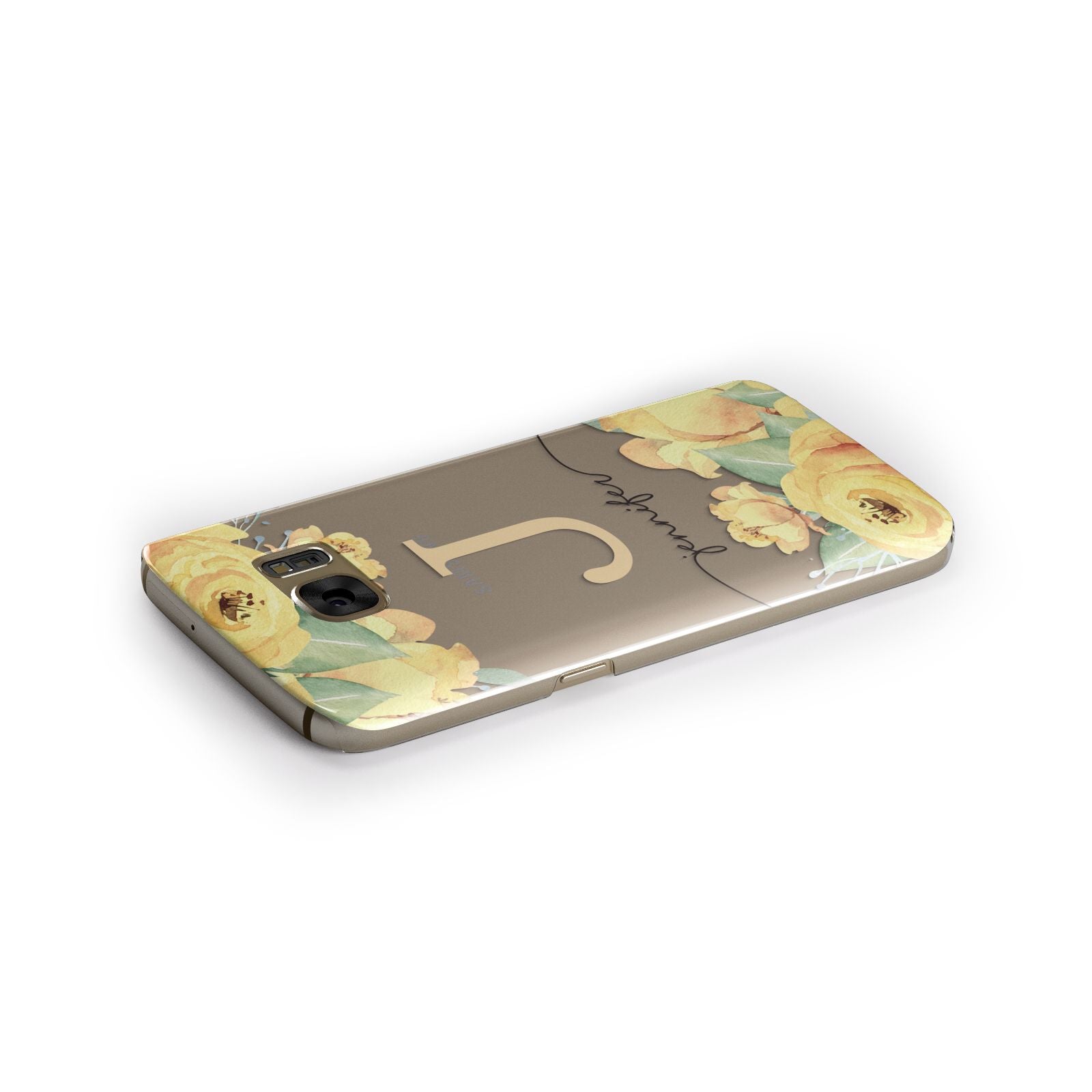 Personalised Yellow Flowers Samsung Galaxy Case Side Close Up