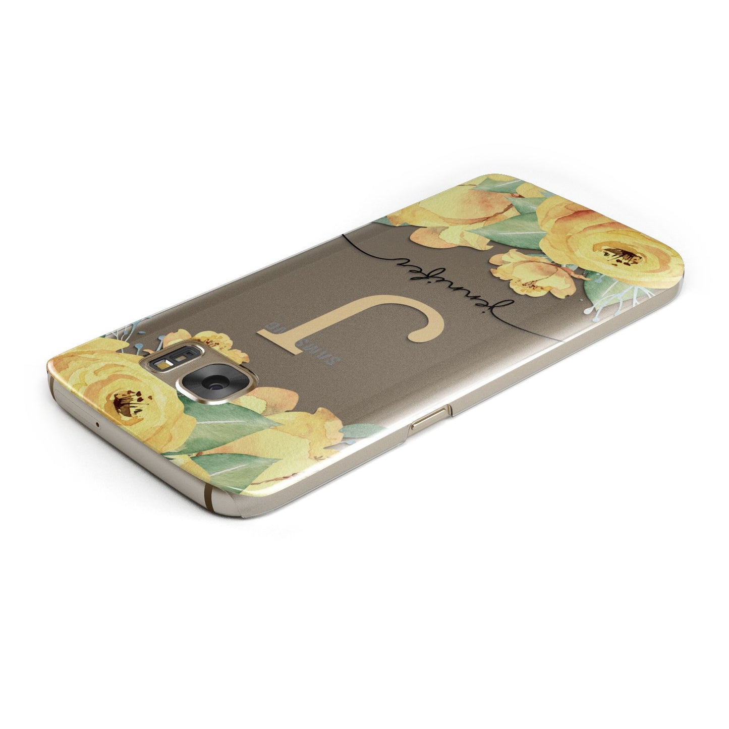 Personalised Yellow Flowers Samsung Galaxy Case Top Cutout