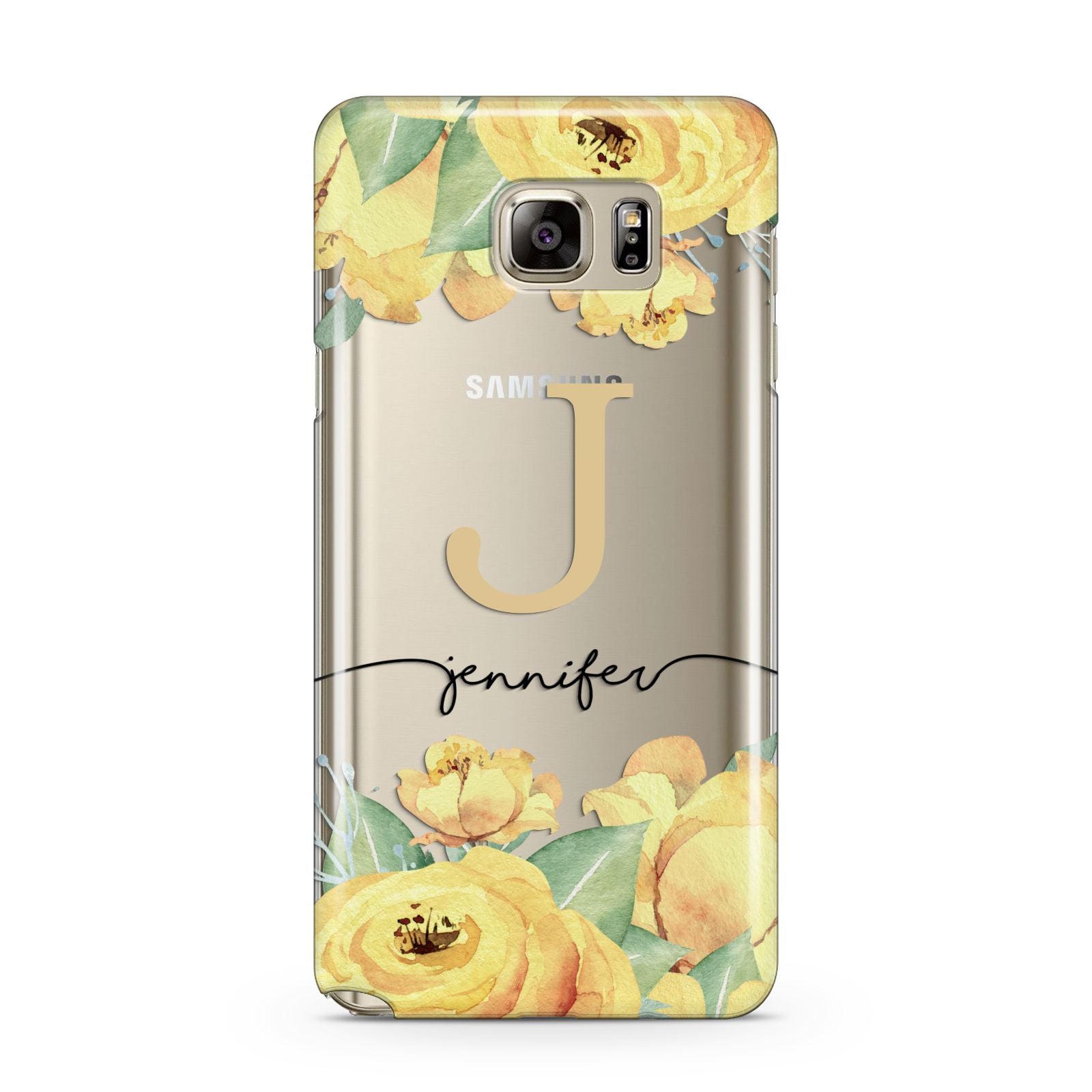 Personalised Yellow Flowers Samsung Galaxy Note 5 Case