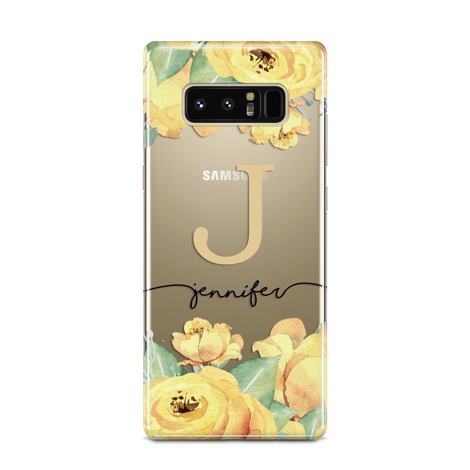 Personalised Yellow Flowers Samsung Galaxy Note 8 Case