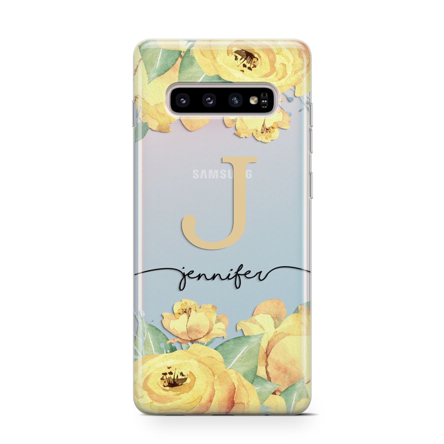 Personalised Yellow Flowers Samsung Galaxy S10 Case