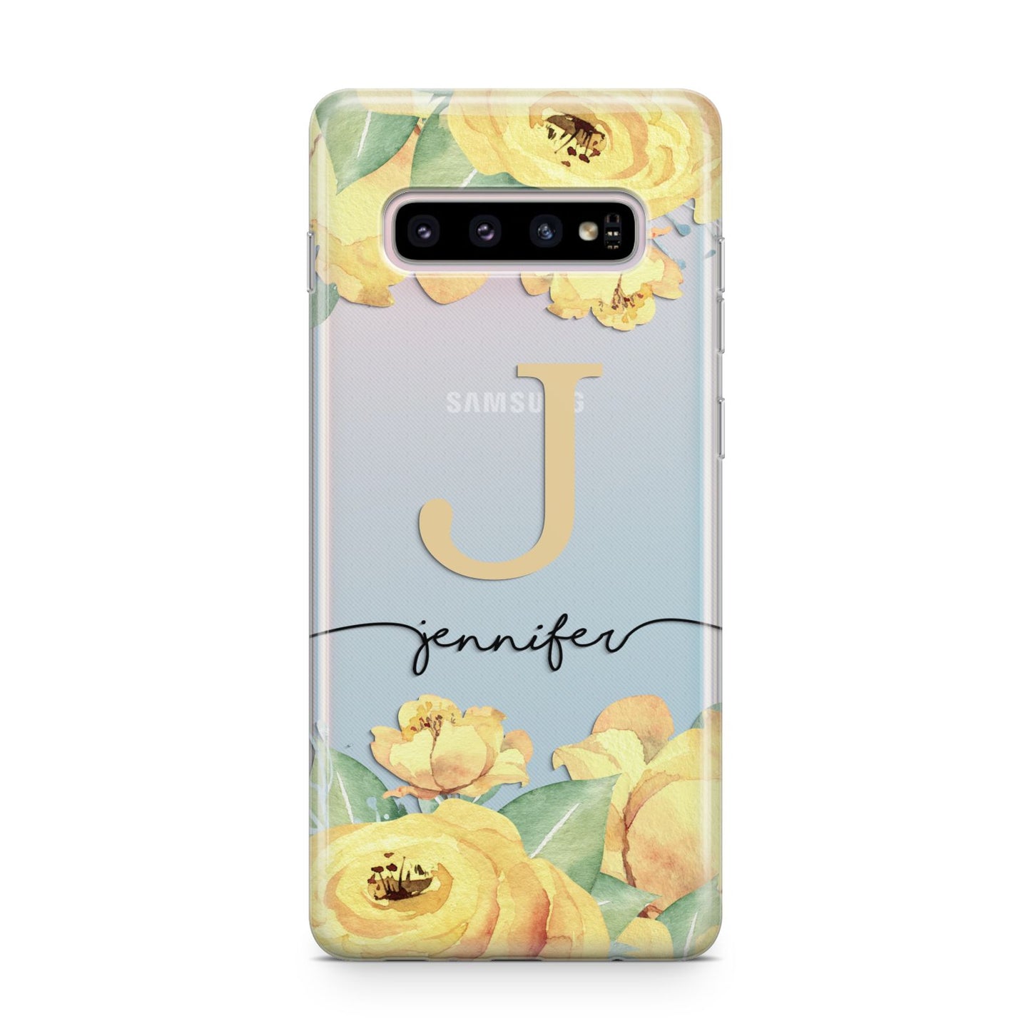 Personalised Yellow Flowers Samsung Galaxy S10 Plus Case