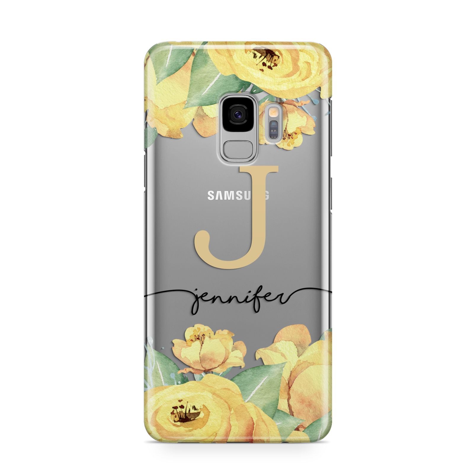 Personalised Yellow Flowers Samsung Galaxy S9 Case