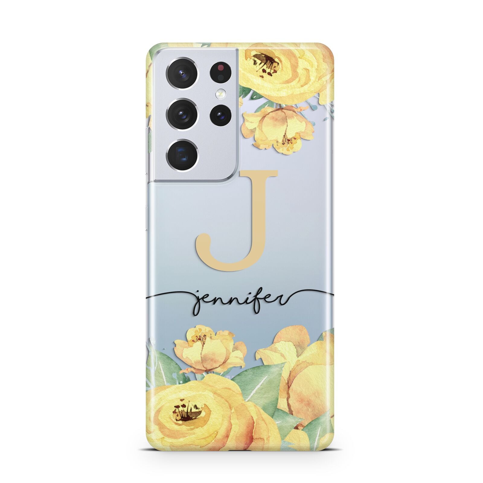 Personalised Yellow Flowers Samsung S21 Ultra Case