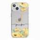 Personalised Yellow Flowers iPhone 13 TPU Impact Case with White Edges