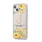 Personalised Yellow Flowers iPhone 14 Plus Clear Tough Case Starlight Angled Image