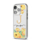 Personalised Yellow Flowers iPhone 14 Pro Clear Tough Case Silver Angled Image