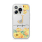 Personalised Yellow Flowers iPhone 14 Pro Clear Tough Case Silver