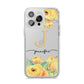 Personalised Yellow Flowers iPhone 14 Pro Max Clear Tough Case Silver