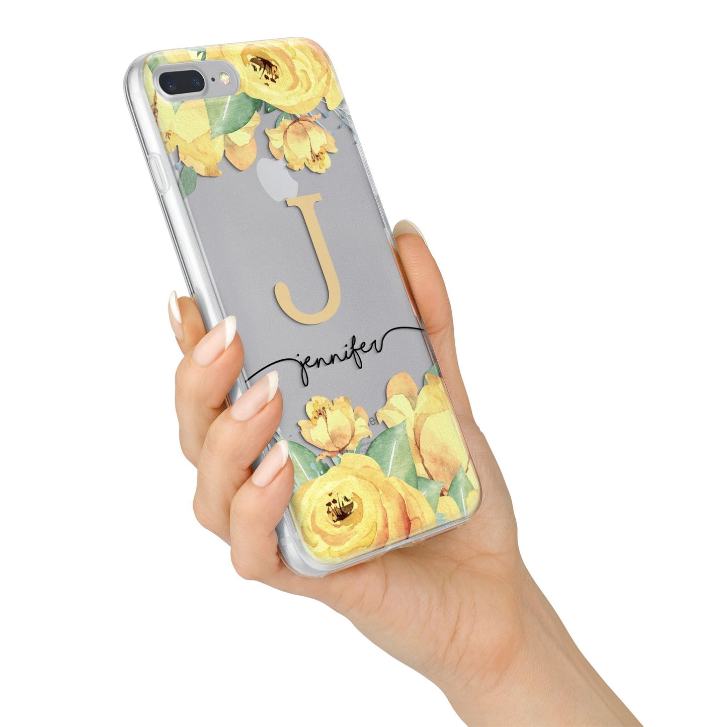 Personalised Yellow Flowers iPhone 7 Plus Bumper Case on Silver iPhone Alternative Image