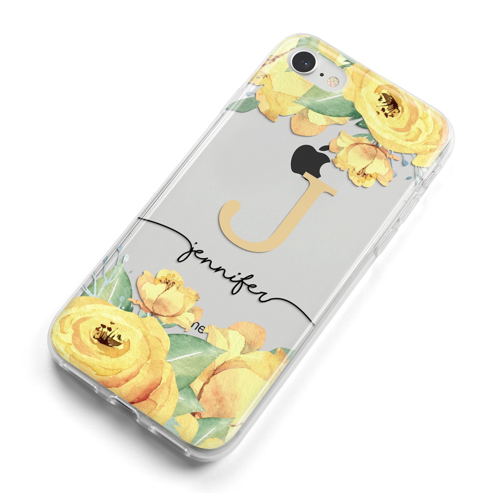 Personalised Yellow Flowers iPhone 8 Bumper Case on Silver iPhone Alternative Image