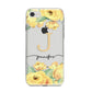 Personalised Yellow Flowers iPhone 8 Bumper Case on Silver iPhone