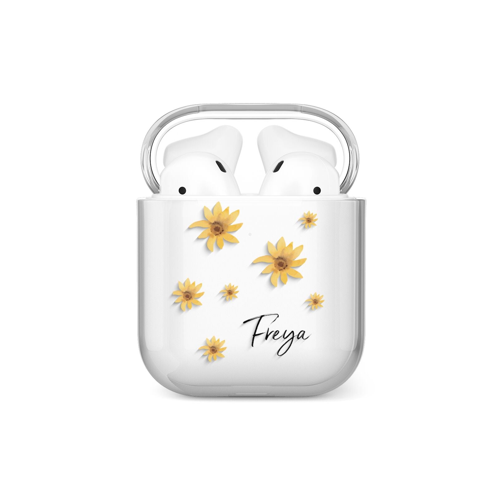 Personalised Yellow Lily AirPods Case