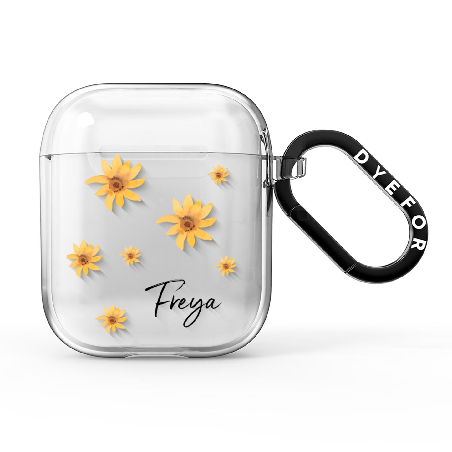 Personalised Yellow Lily AirPods Clear Case