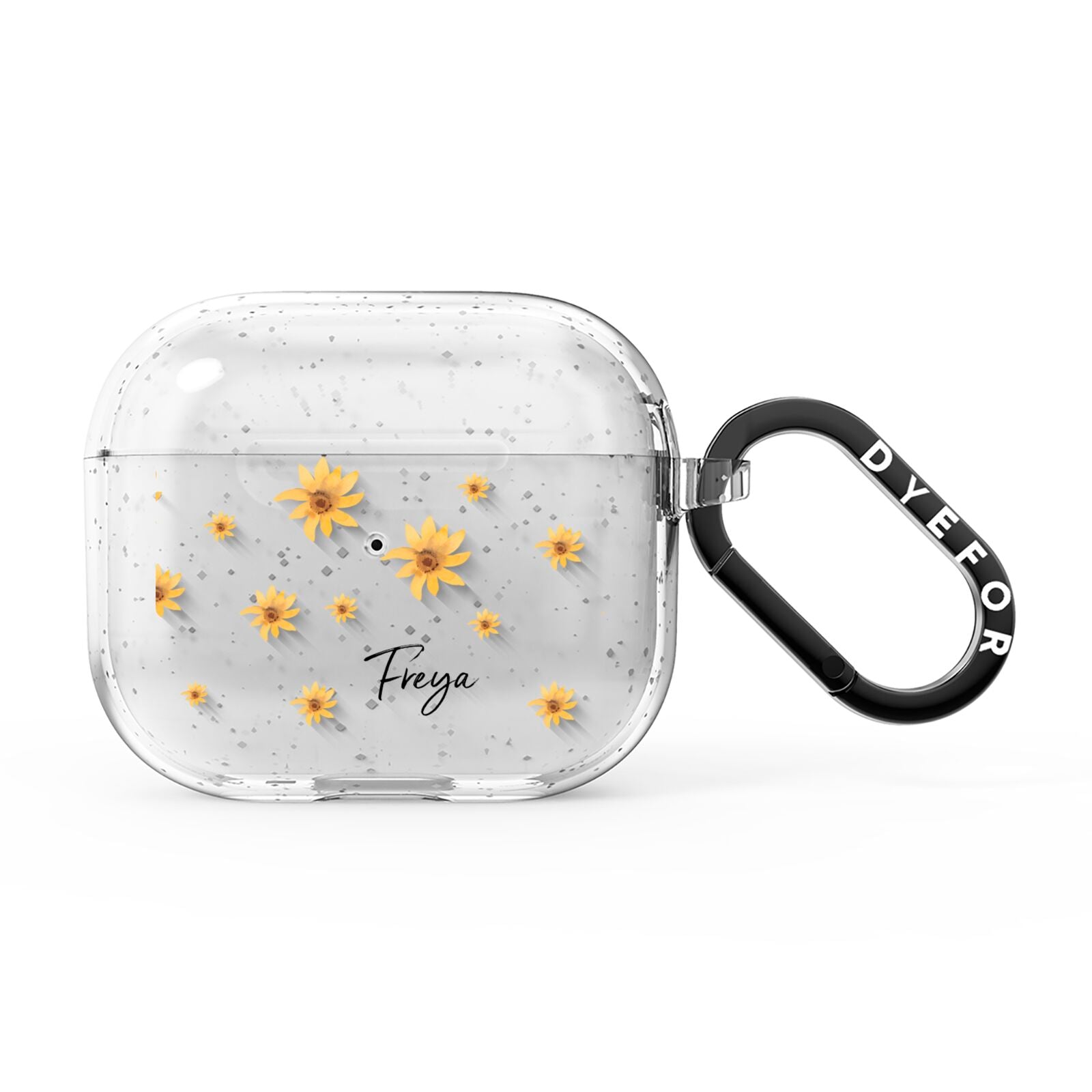 Personalised Yellow Lily AirPods Glitter Case 3rd Gen