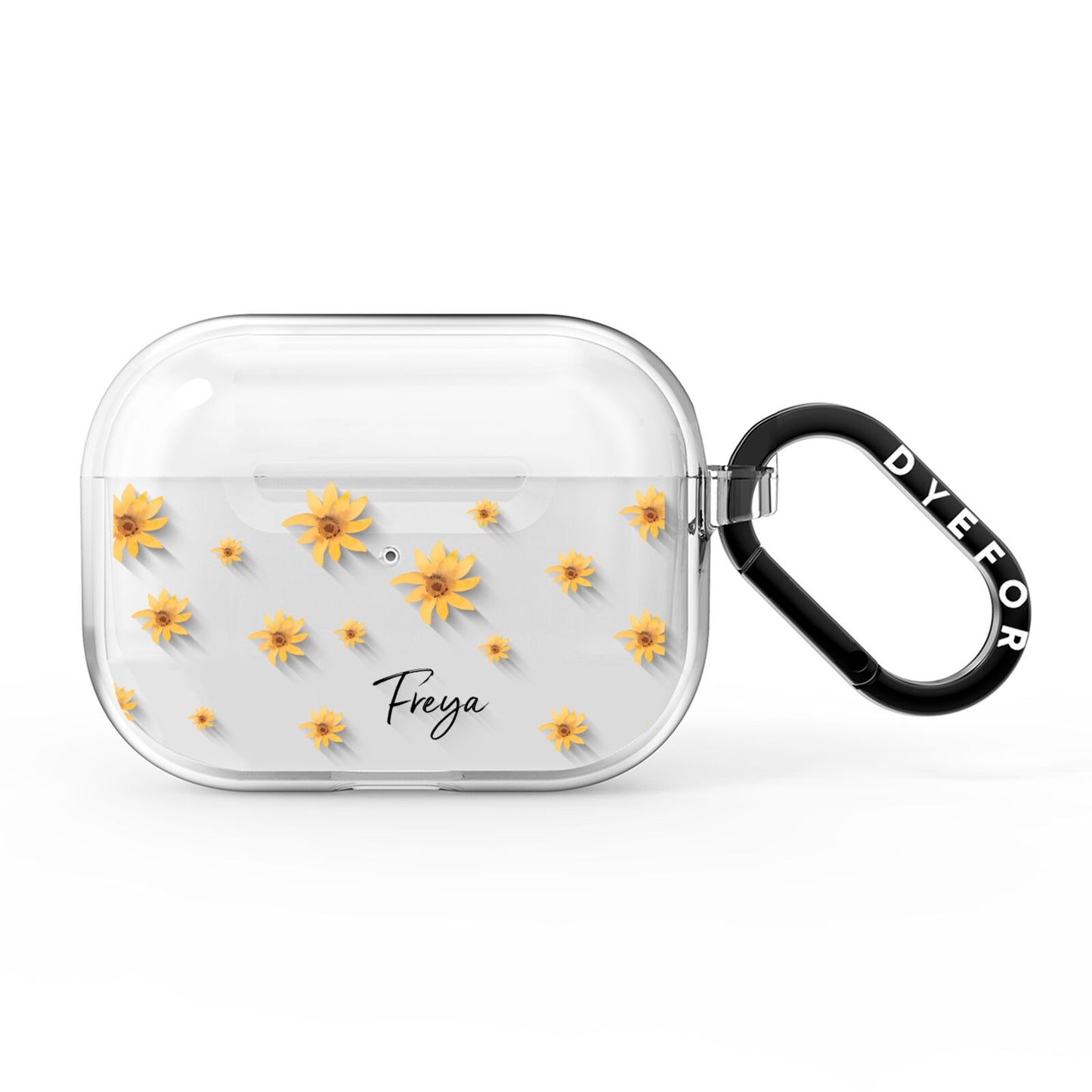 Personalised Yellow Lily AirPods Pro Clear Case