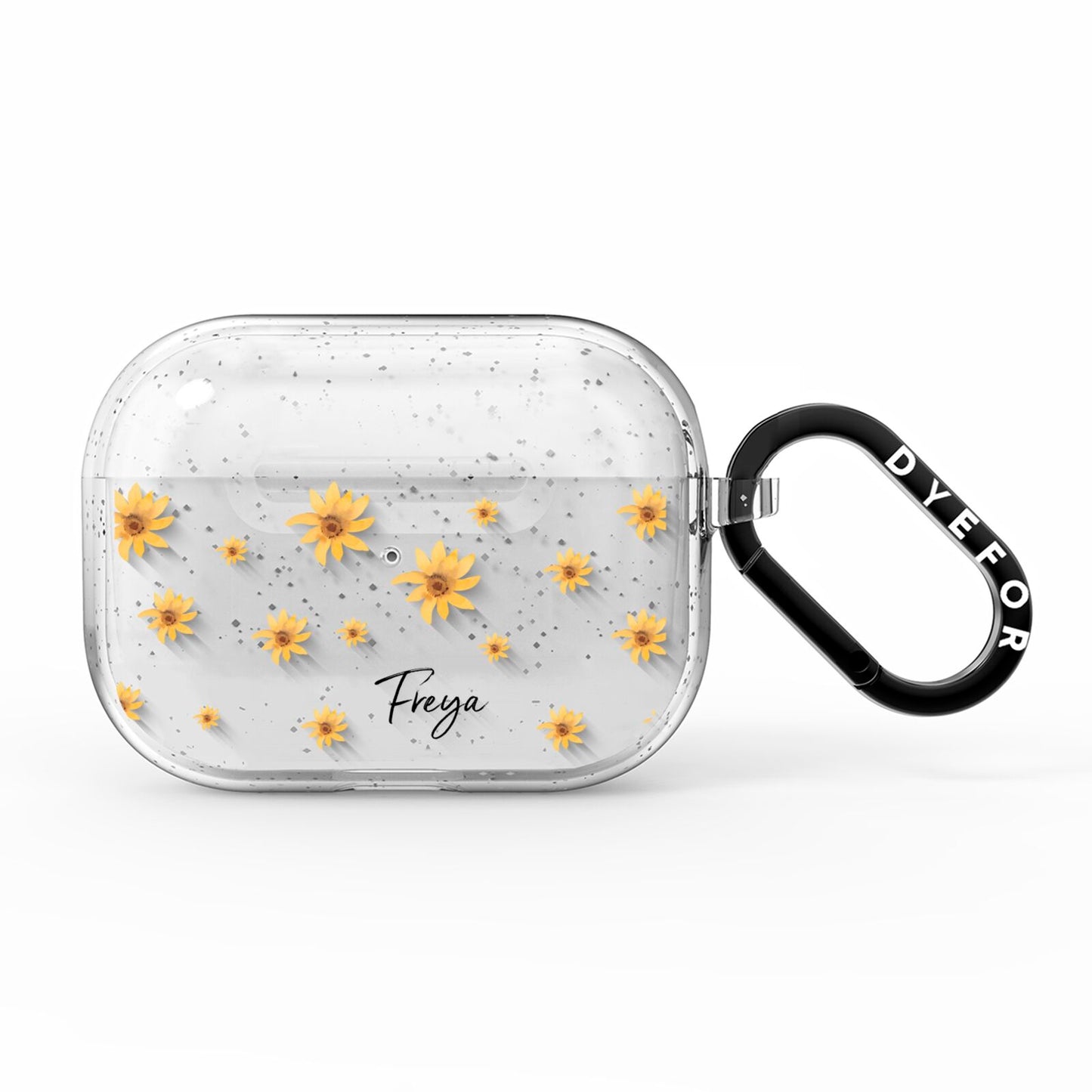 Personalised Yellow Lily AirPods Pro Glitter Case