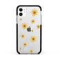 Personalised Yellow Lily Apple iPhone 11 in White with Black Impact Case