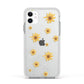 Personalised Yellow Lily Apple iPhone 11 in White with White Impact Case