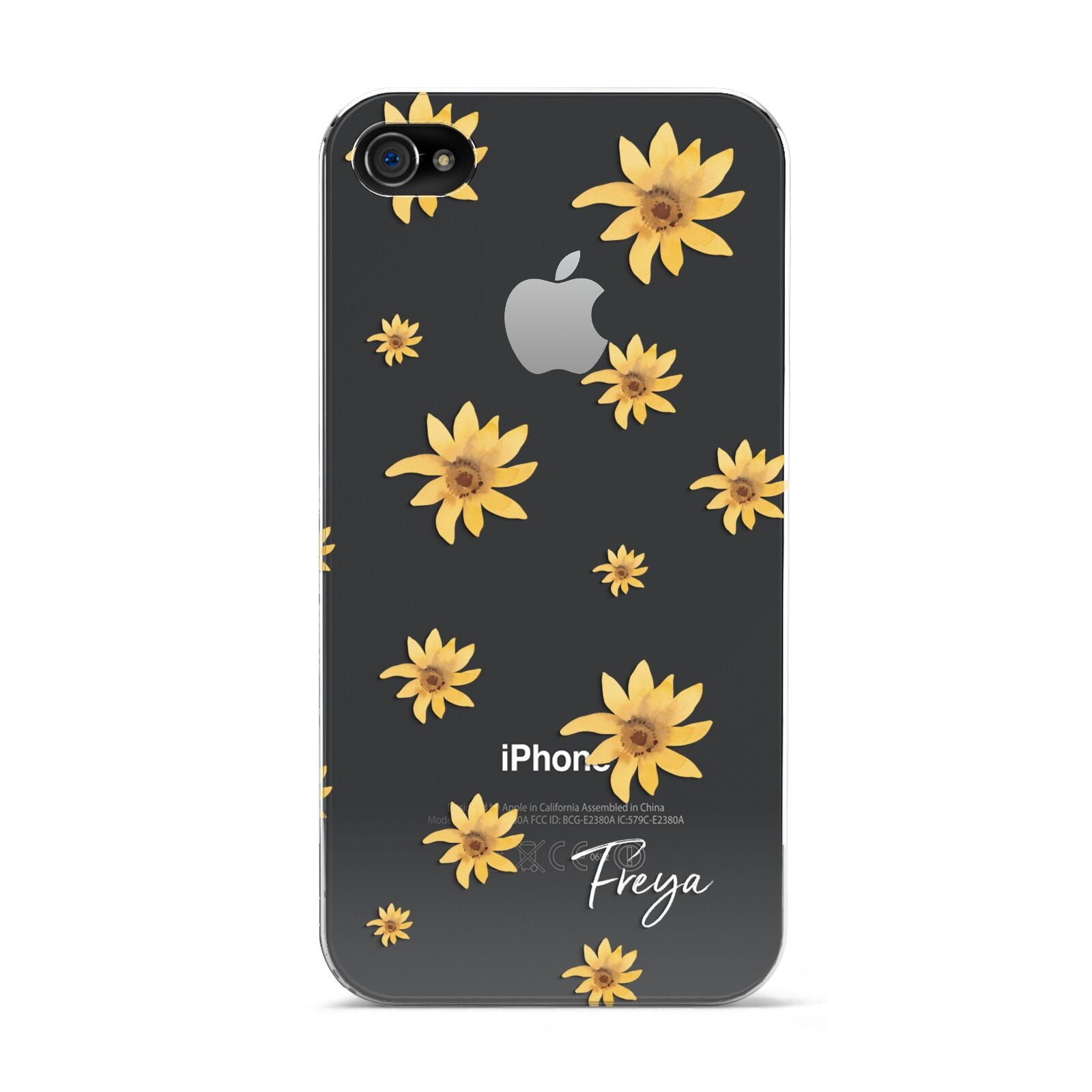 Personalised Yellow Lily Apple iPhone 4s Case