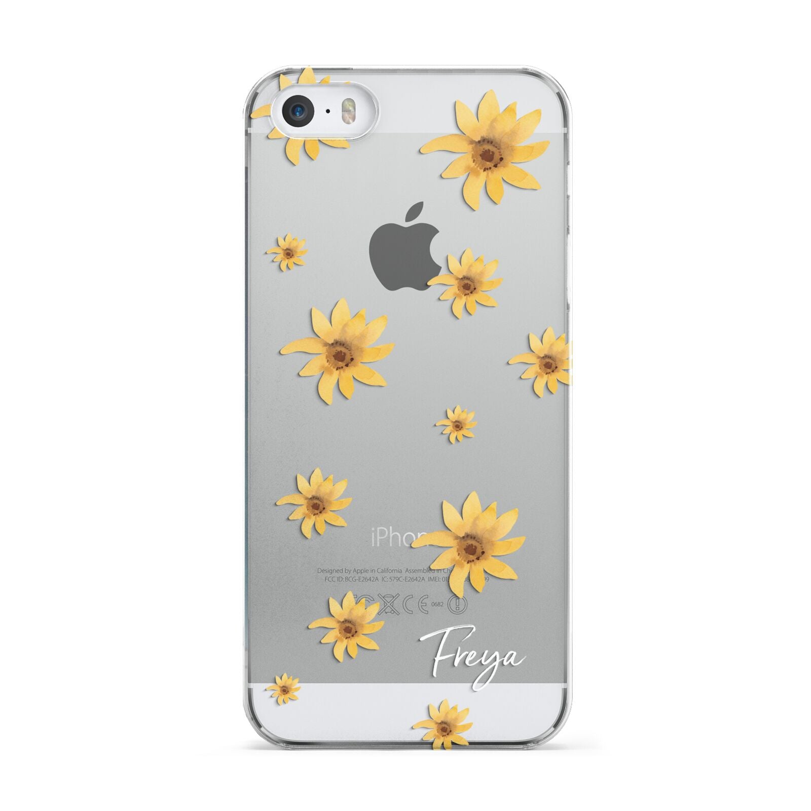 Personalised Yellow Lily Apple iPhone 5 Case