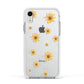 Personalised Yellow Lily Apple iPhone XR Impact Case White Edge on Silver Phone