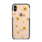 Personalised Yellow Lily Apple iPhone Xs Impact Case Black Edge on Gold Phone