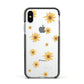 Personalised Yellow Lily Apple iPhone Xs Impact Case Black Edge on Silver Phone