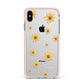 Personalised Yellow Lily Apple iPhone Xs Max Impact Case Pink Edge on Silver Phone