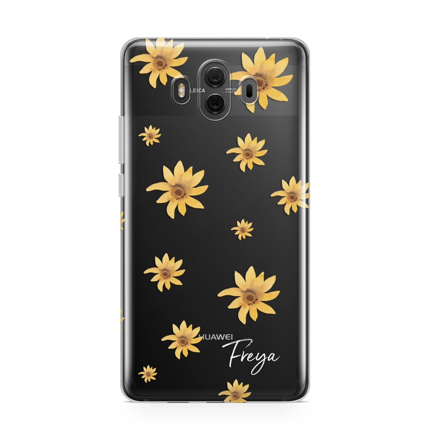 Personalised Yellow Lily Huawei Mate 10 Protective Phone Case