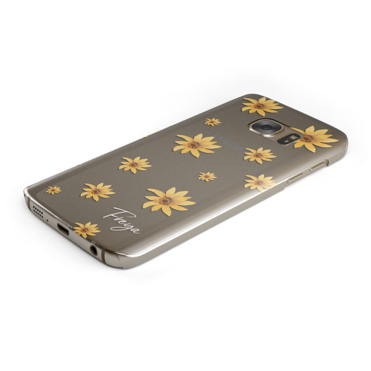 Personalised Yellow Lily Samsung Galaxy Case Bottom Cutout