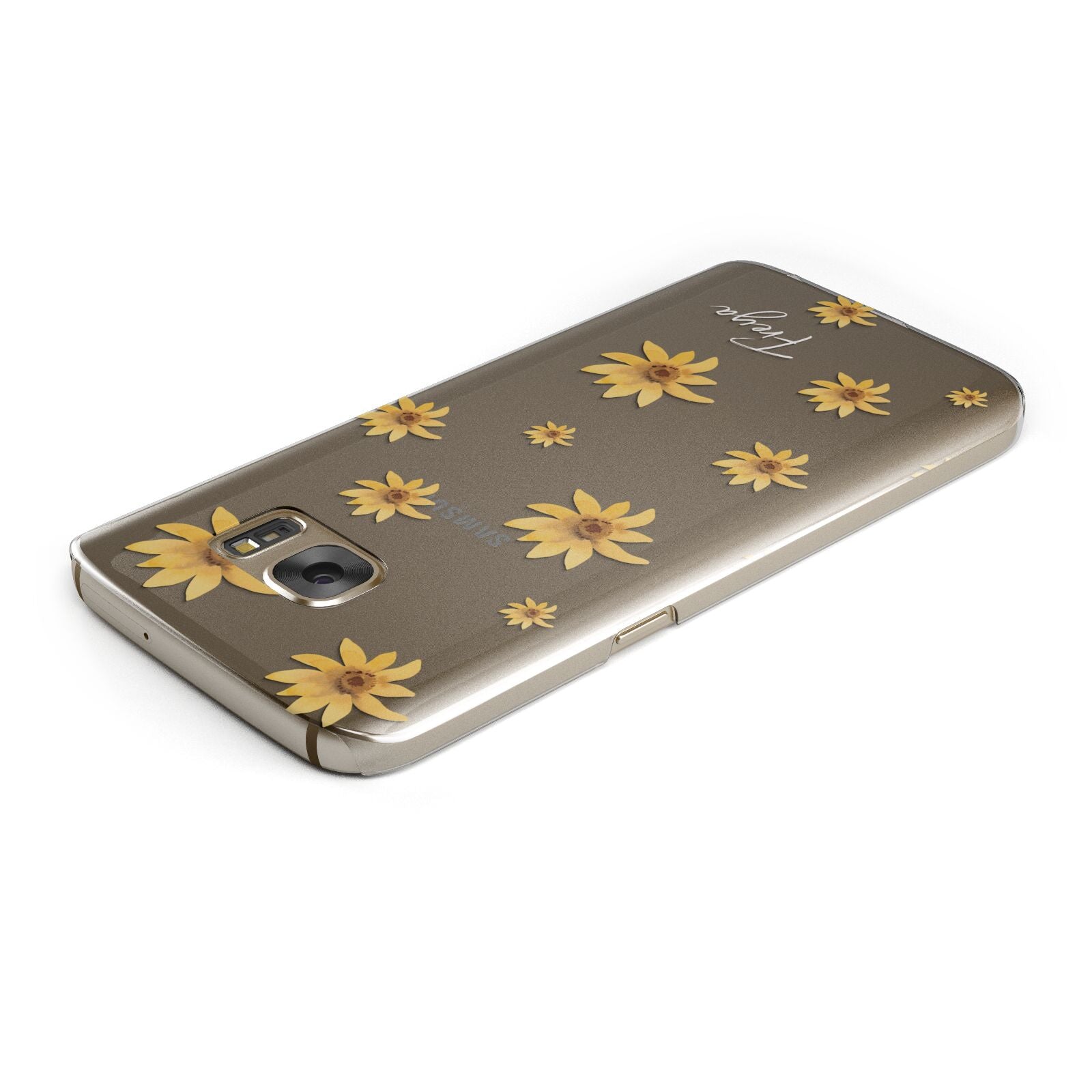 Personalised Yellow Lily Samsung Galaxy Case Top Cutout