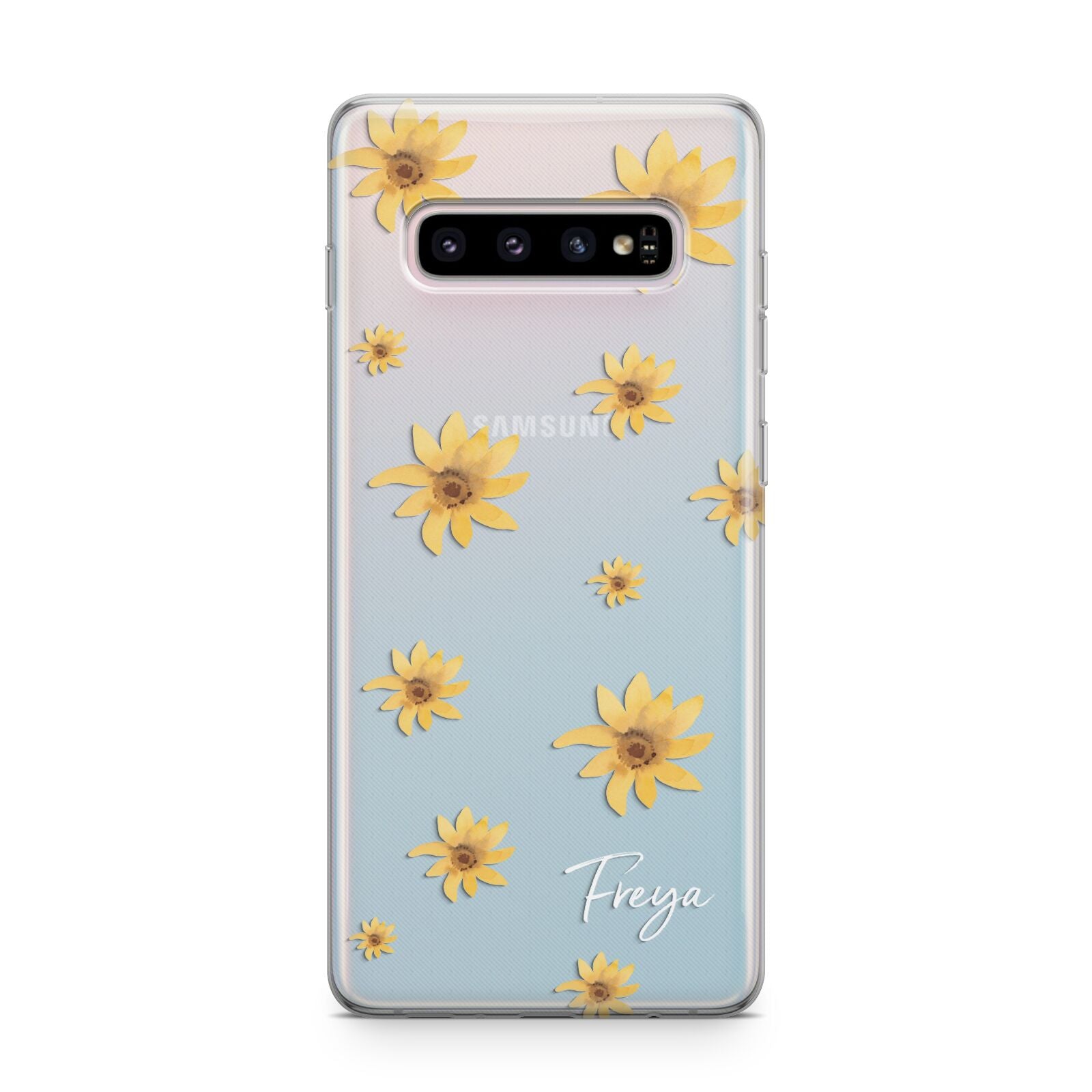 Personalised Yellow Lily Samsung Galaxy S10 Plus Case