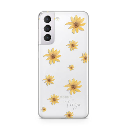 Personalised Yellow Lily Samsung S21 Case