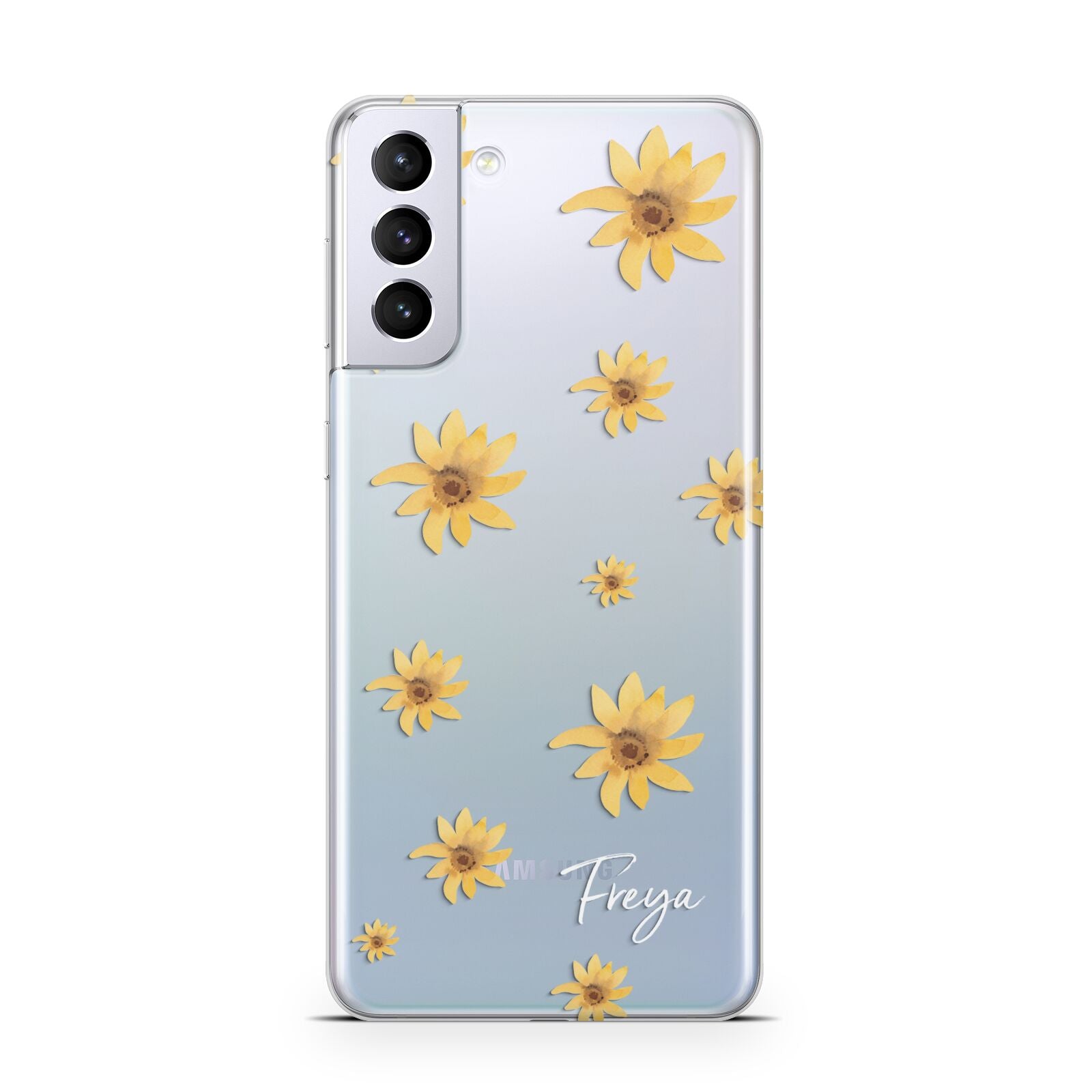 Personalised Yellow Lily Samsung S21 Plus Case