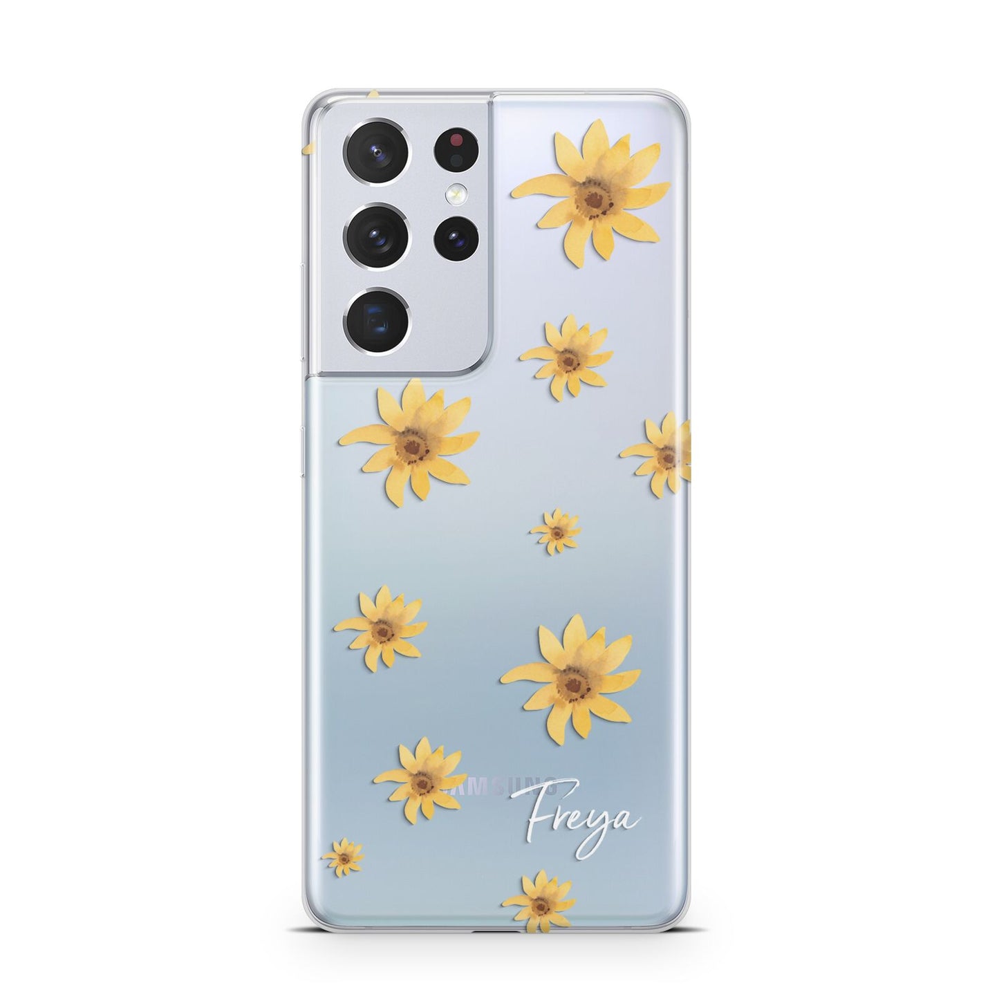 Personalised Yellow Lily Samsung S21 Ultra Case