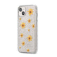 Personalised Yellow Lily iPhone 14 Plus Glitter Tough Case Starlight Angled Image