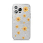 Personalised Yellow Lily iPhone 14 Pro Max Glitter Tough Case Silver